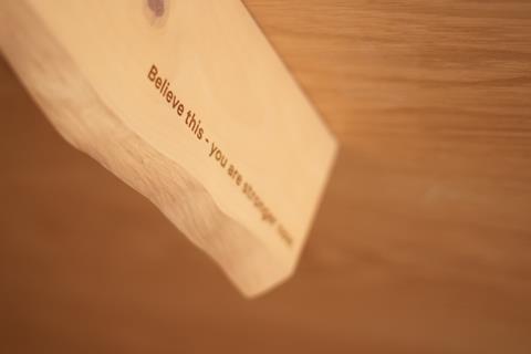 Artwork on display at Lululemon store in IFC mall, Hong Kong